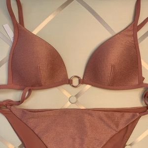 Rose gold Calzedonia swimsuit set